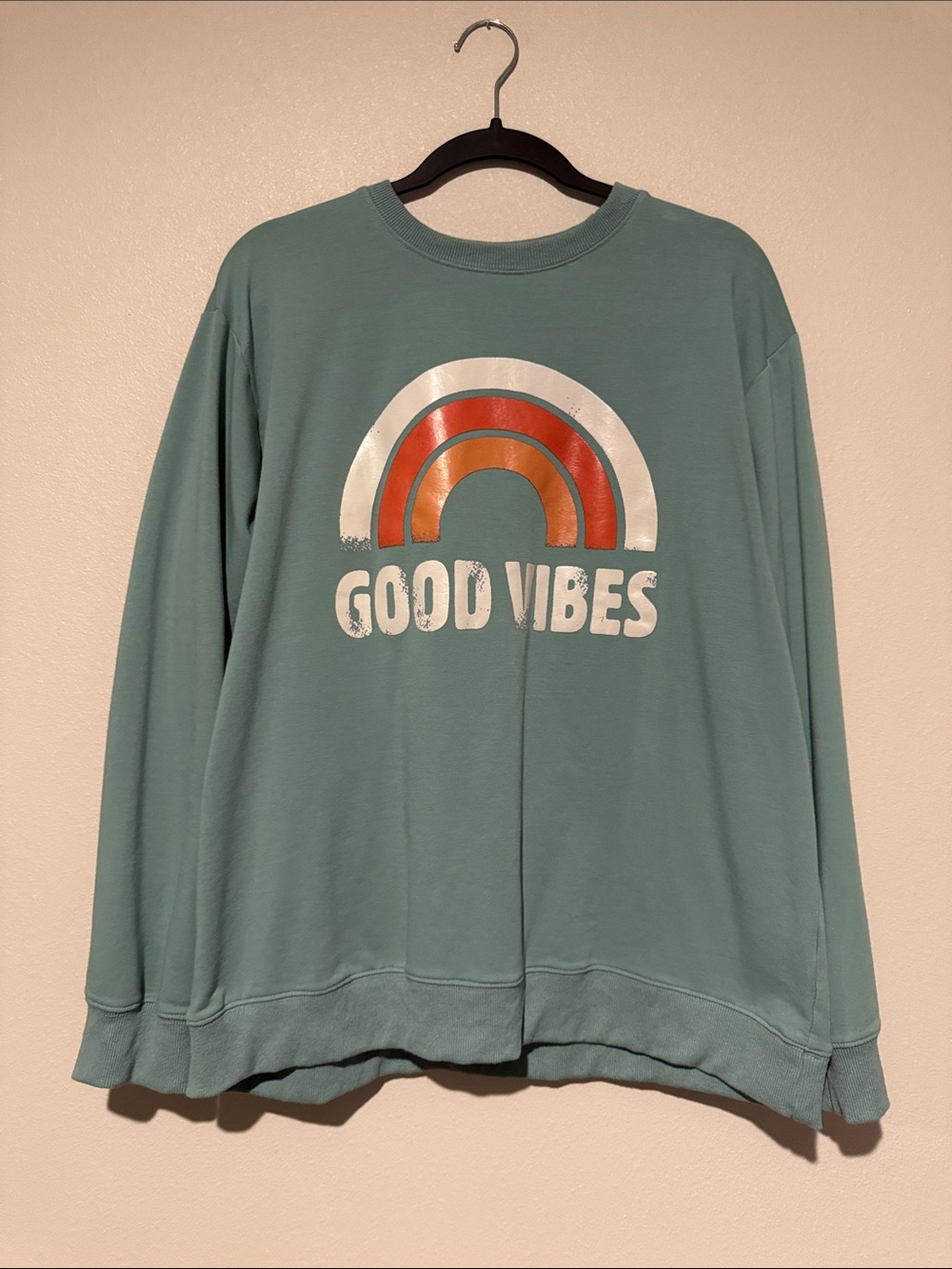 Good Vibes Pullover Sweatshirt in Sage Green - Men